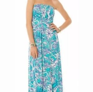 S Lilly Pulitzer Holbrook seafoam maxi strapless